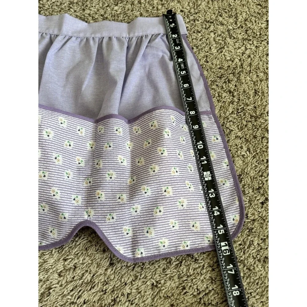 Vtg‎ Reversible Half Apron Lilac Floral Hostess Apron 1950s byArtistic Creations